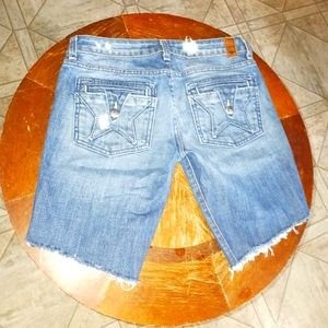 People's Liberation Edgy Denim Blue Jean Shorts Size 26 Women's Like New